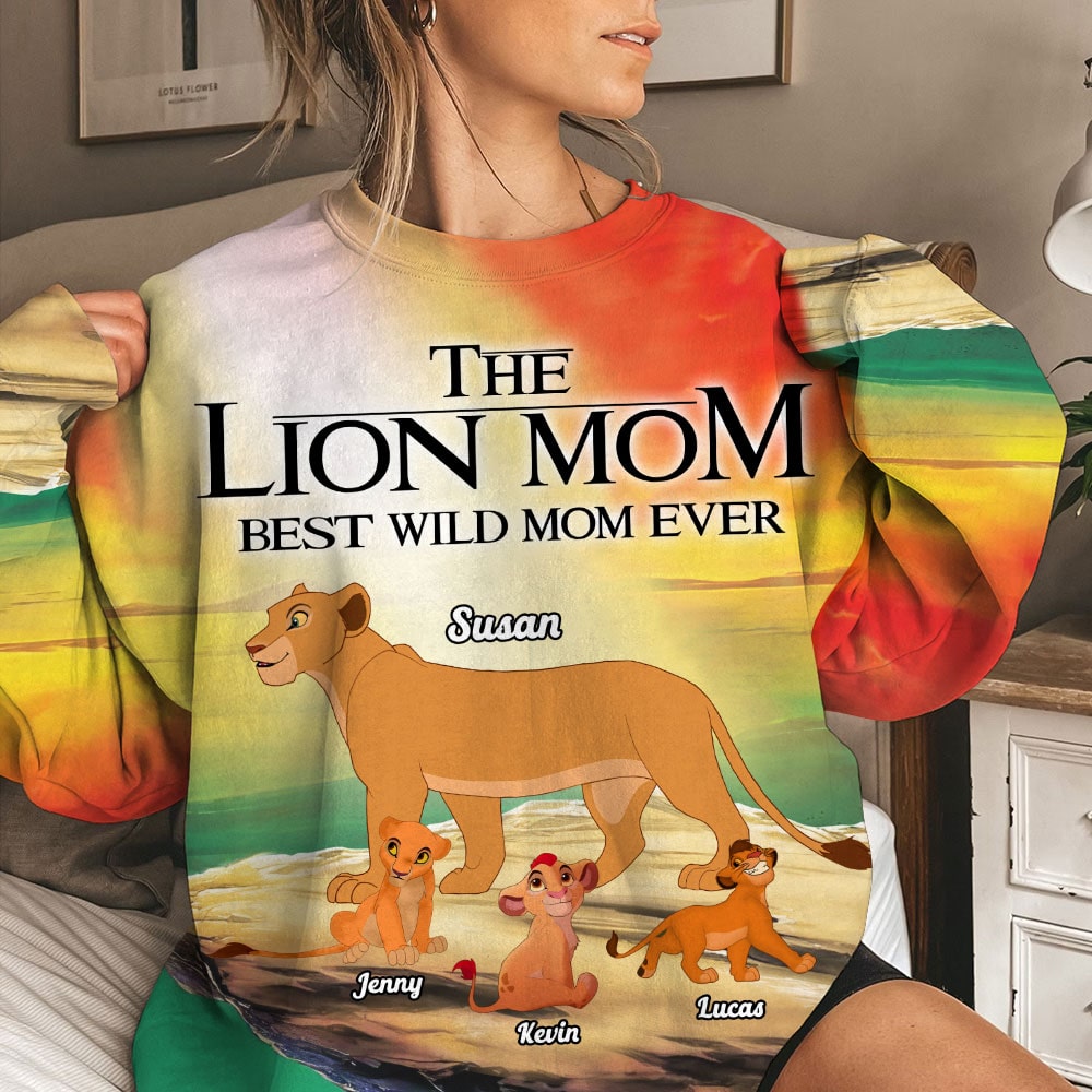 Personalized Lion Mom 3D T-Shirt - Best Wild Mom Ever AOP Products PopCulturePrints