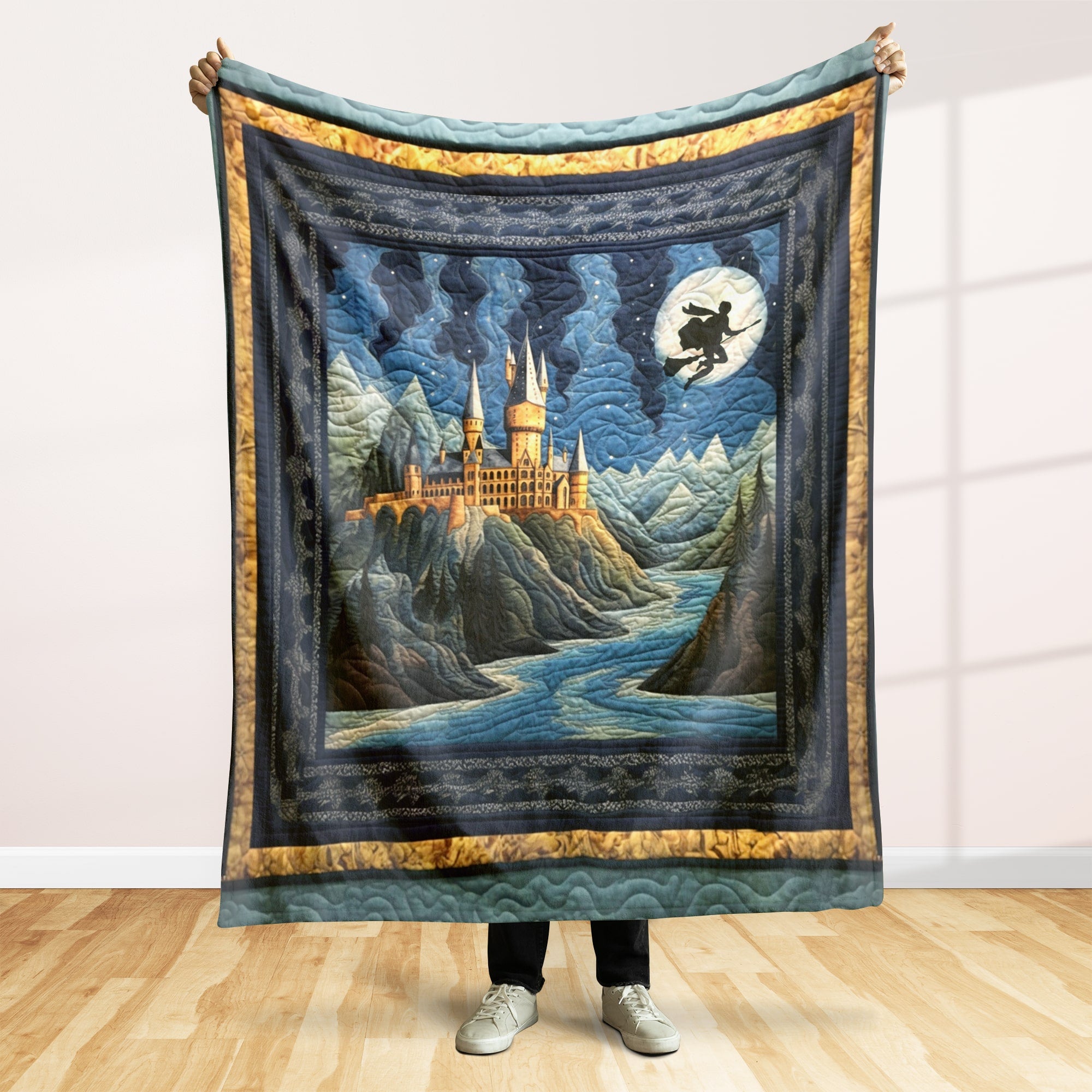 Magical Wizard Castle Quilted Blanket