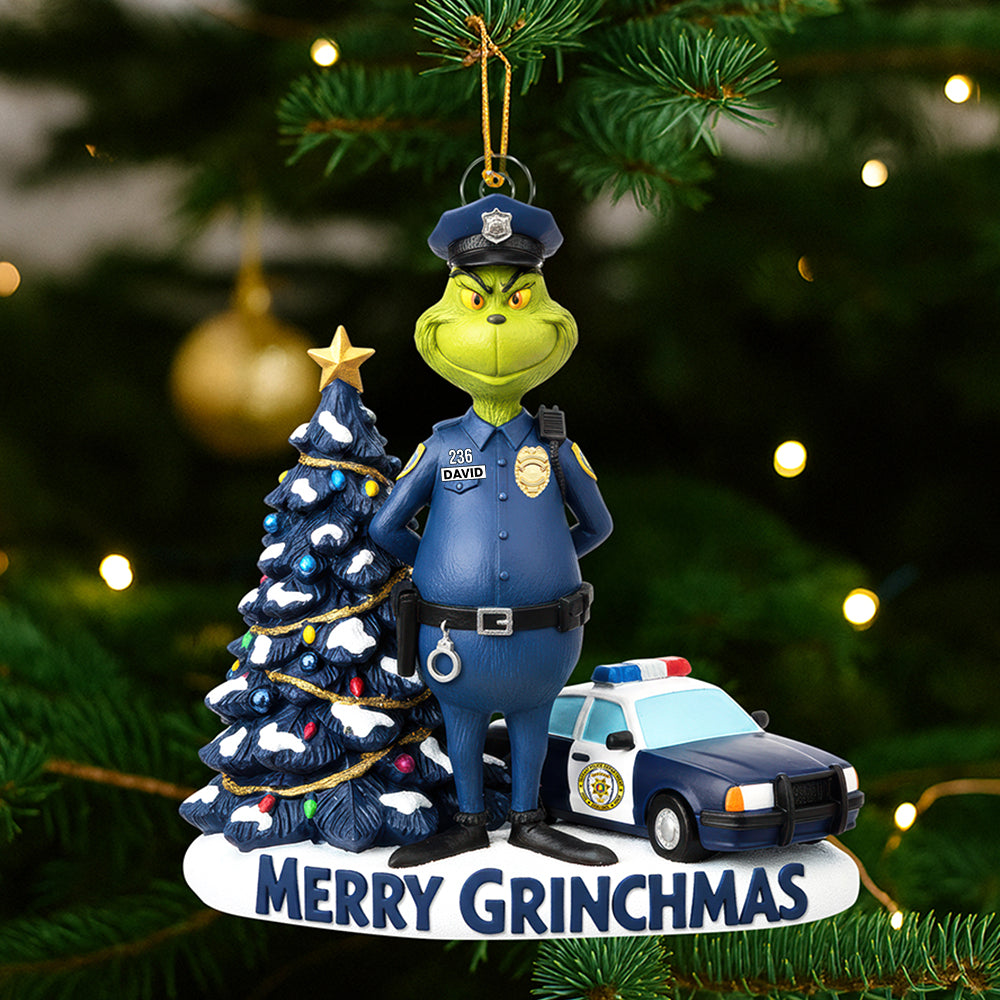 Have a Peaceful Christmas - Badass Police Christmas Ornament | Personalized Gifts for Police Officers Ornament PopCulturePrints