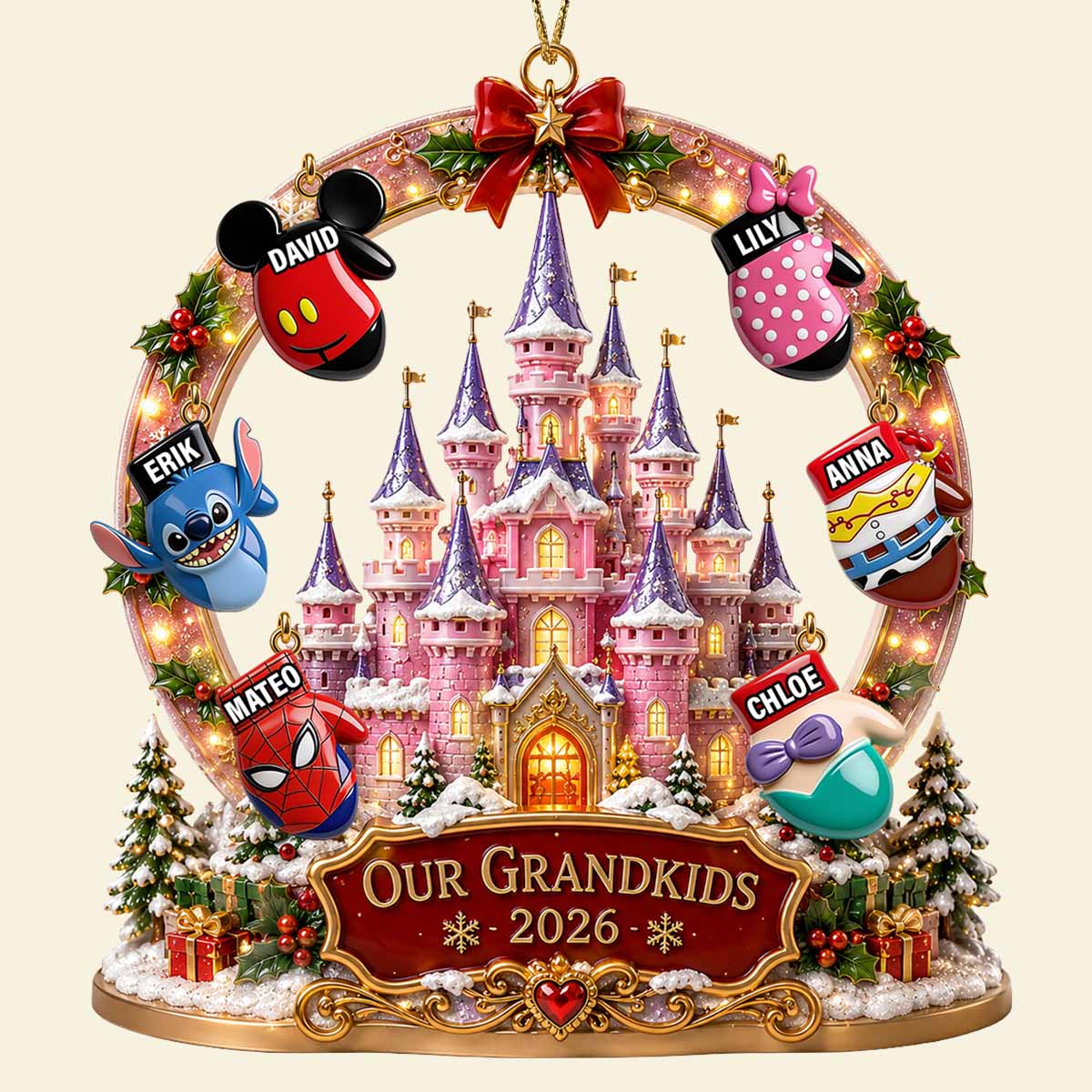 “Our Grandkids - A Magical Memory” - Personalized Acrylic Ornament - Perfect Gift for Grandparents, Family, or Friends