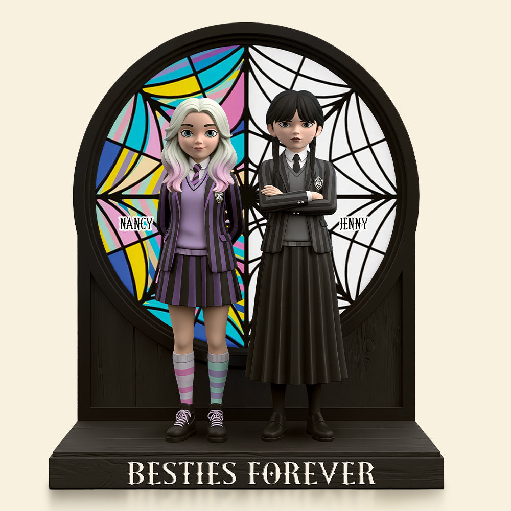 "Besties Forever: Celebrate Your Horror Vibes" - Personalized Horror Besties Plaque for Friends Shaped Plaques PopCulturePrints