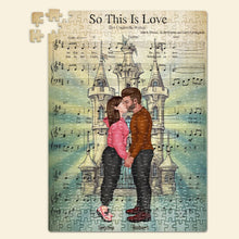 Load image into Gallery viewer, Personalized Romantic Jigsaw Puzzle - So This Is Love Wood Sign PopCulturePrints
