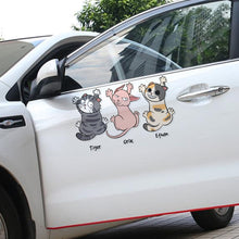 Load image into Gallery viewer, Personalized Car Decal for Cat Lovers - Funny Hanging Cats Custom Names
