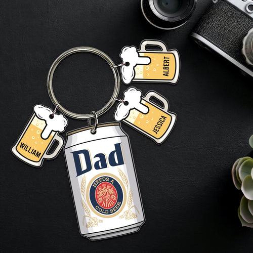 Custom Beer Charm Keychain with Personalization for Dad Keychains PopCulturePrints