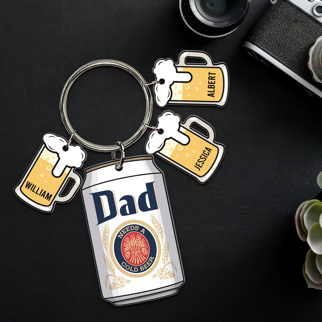 Custom Beer Charm Keychain with Personalization for Dad Keychains PopCulturePrints