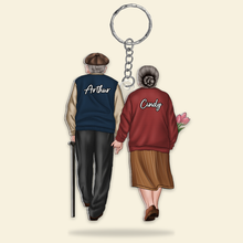 Load image into Gallery viewer, Unique Personalized Keychain for Old Couples - Hand in Hand Design | Valentine&#39;s Day Gifts Keychains PopCulturePrints
