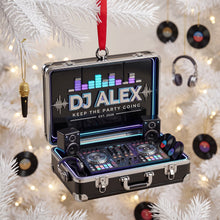 Load image into Gallery viewer, Keep the Party Going - DJ Suitcase Christmas Ornament - Personalized Gift for DJs
