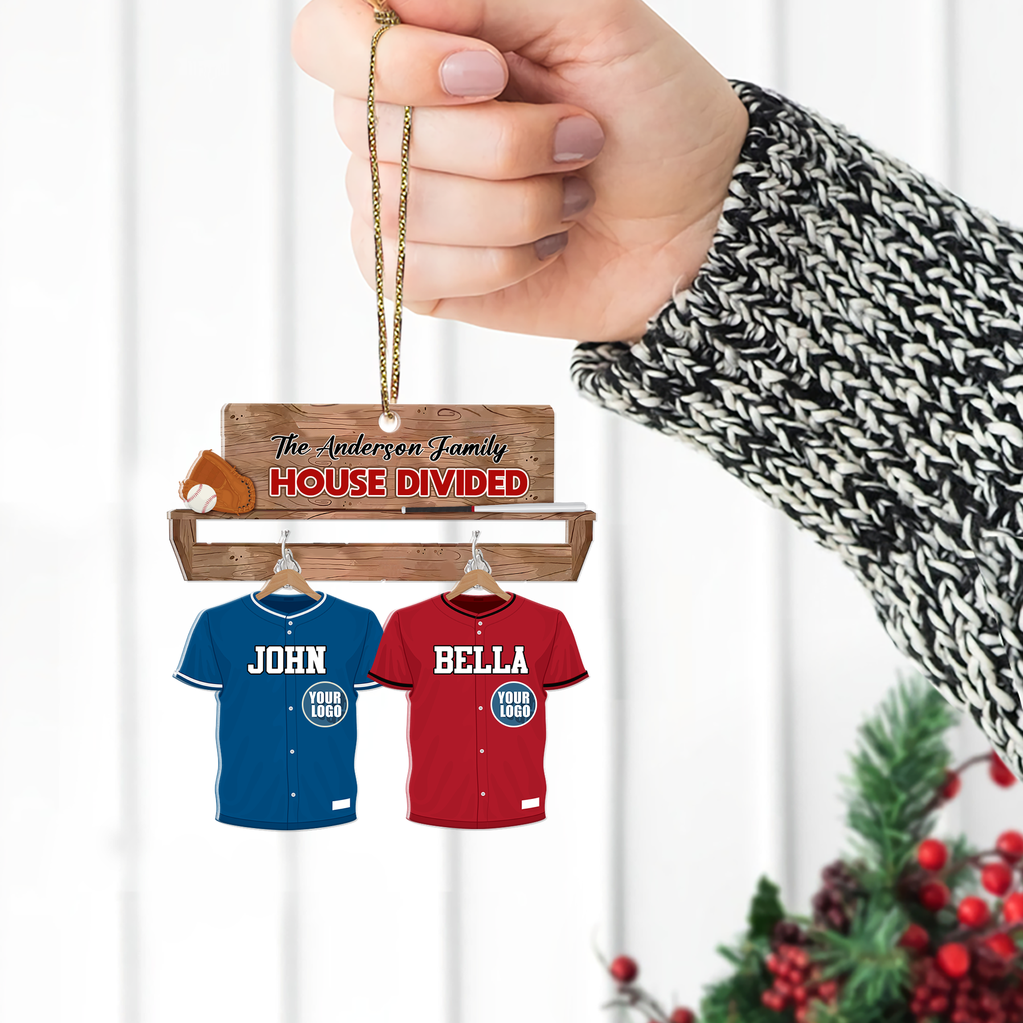 Custom Family Baseball Christmas Sweater - Personalize Yours Now! Ornament PopCulturePrints