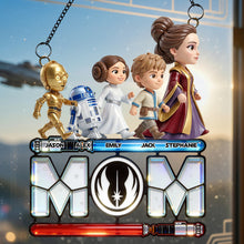 Load image into Gallery viewer, "A Tribute to the Warrior Within - Personalized Warrior Mom Suncatcher Ornament for Every Super Mom" Ornament PopCulturePrints
