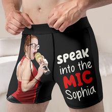 Load image into Gallery viewer, Personalized Speak Into The Mic Men's Boxers for Couples Boxer Briefs PopCulturePrints
