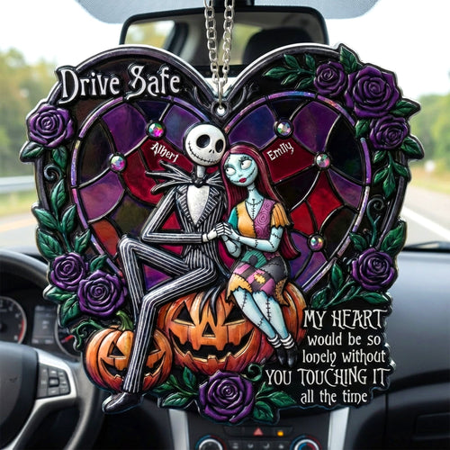 Drive Safe - My Heart Would Be So Lonely Without You Touching It - Gothic Couple Car Ornament - Personalized Gift for Couples Ornament PopCulturePrints