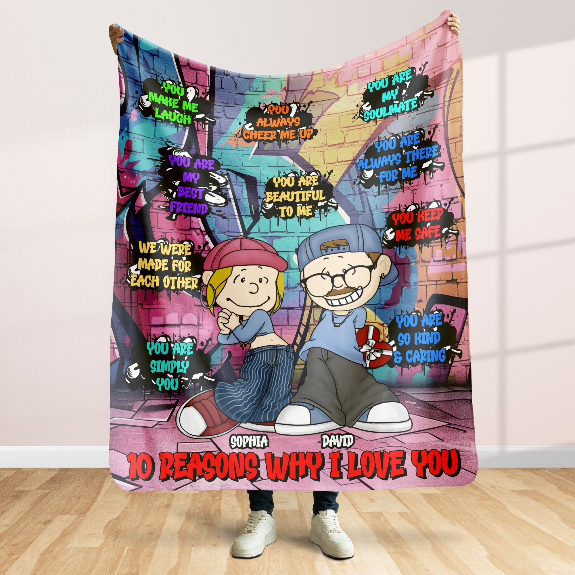Personalized Couples Blanket - 10 Reasons Why I Love You Blanket PopCulturePrints