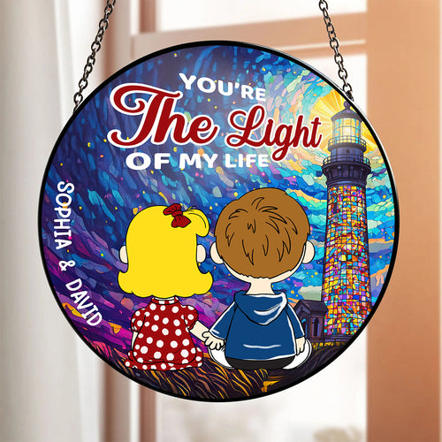 Personalized Stained Glass Gift for Couples - You're The Light Of My Life Ornament PopCulturePrints