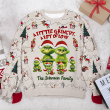 Load image into Gallery viewer, Personalized Family Grinch Christmas Sweater - A Little Grinchy, A Lot of Love
