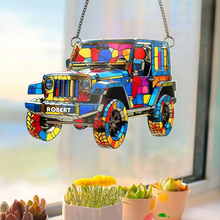 Load image into Gallery viewer, “Brighten Your Space with Every Adventure” - Dazzling Adventure Car Suncatcher - Personalized Gift for Off-road Lovers Ornament PopCulturePrints
