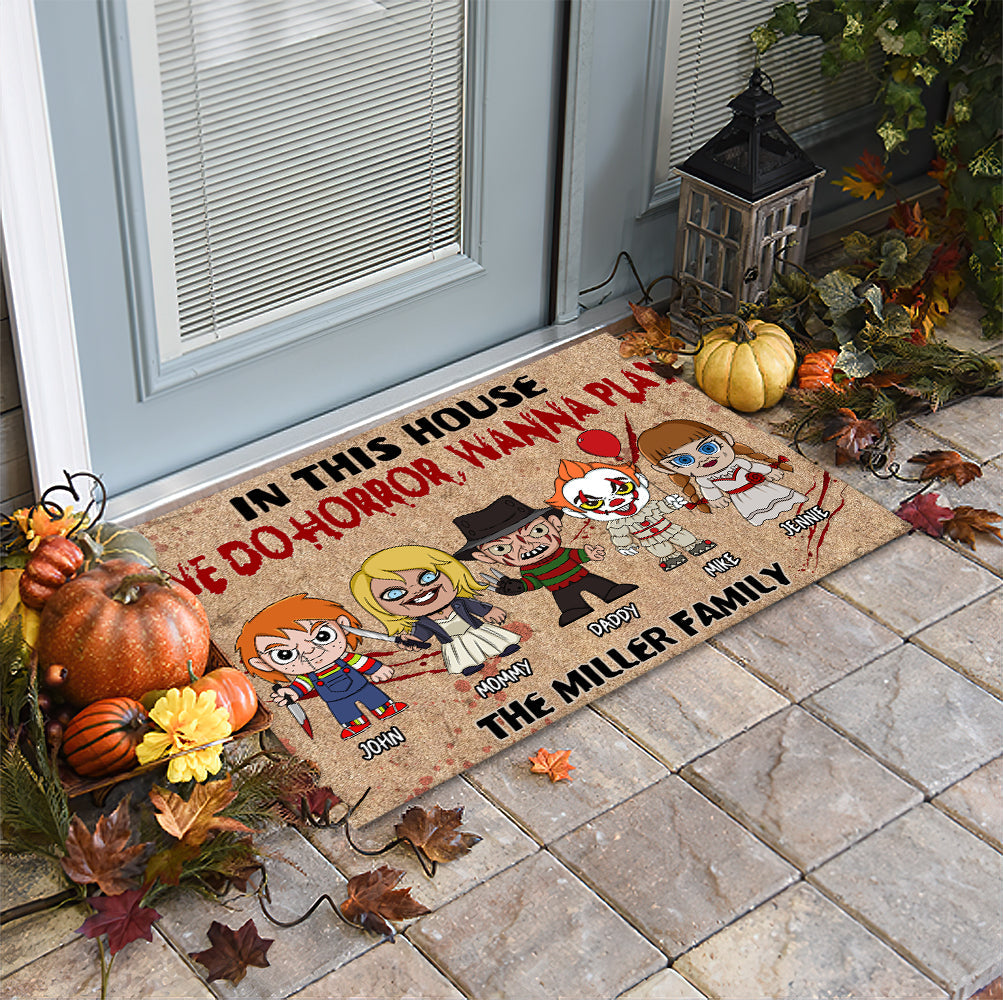 Personalized Horror Movie Family Doormat - Halloween Gift Doormat PopCulturePrints