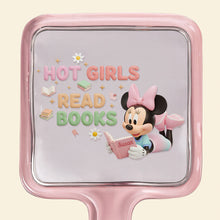 Load image into Gallery viewer, Hot Girls Read Books Handheld Mirror - Personalized Gifts for Book Lovers Mirror PopCulturePrints
