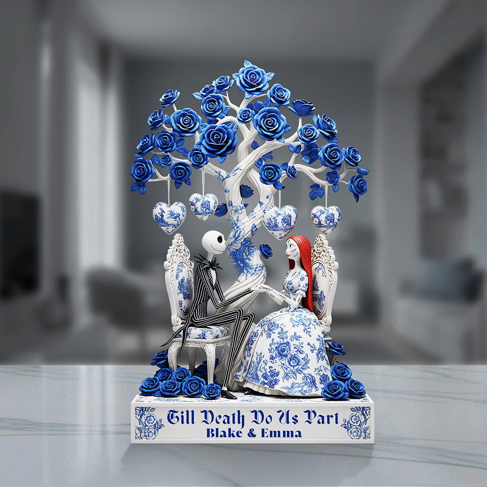 “Till Death Do Us Part” - Personalized Couple Plaque - Custom Gift for Couples, Lovers, and Anniversaries Shaped Plaques PopCulturePrints