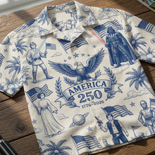 Load image into Gallery viewer, Celebrate 250 Years of Freedom - Proud American Hawaiian Shirt - Personalize for the Perfect Gift
