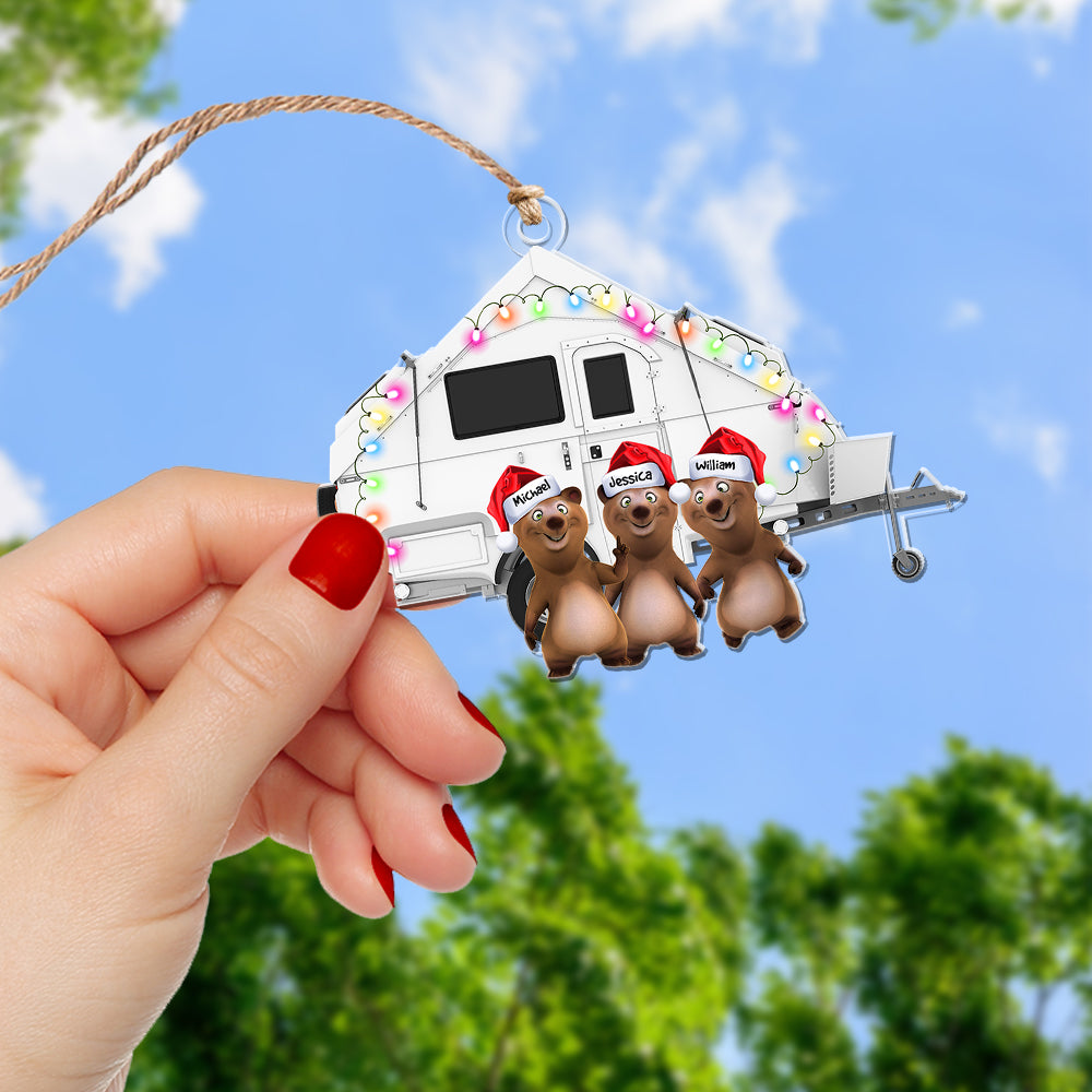 Personalized Bear Family Camping Ornaments for Holiday Cheer Ornament PopCulturePrints