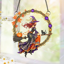 Load image into Gallery viewer, Enchanting Memories - Witch Suncatcher | Personalized Gift for Witch Lovers Ornament PopCulturePrints
