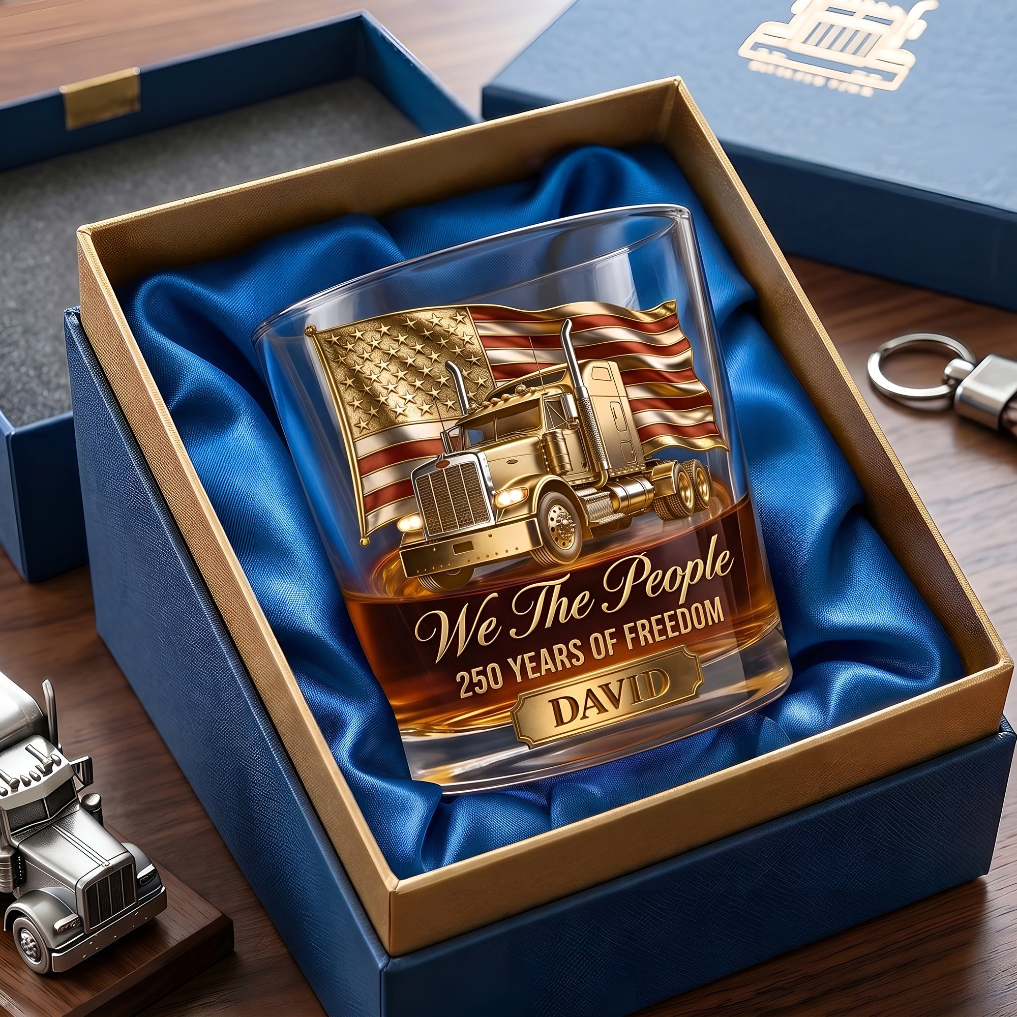 250 Years Of Freedom Round Glass - Personalized Gifts For Trucker Lovers 03pglu110626 Glass PopCulturePrints