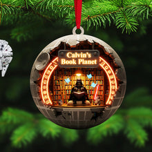 Load image into Gallery viewer, Dive into Imagination with Calvin&#39;s Book Planet - Personalized Acrylic Ornament for Christmas Gifts Ornament PopCulturePrints
