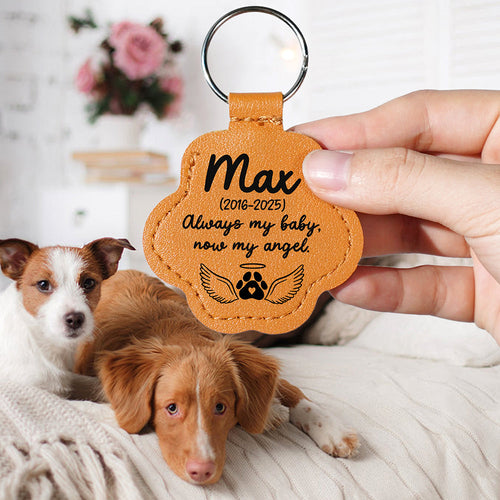 Always My Baby, Now My Angel - Personalized Memorial Keychain for Pet Lovers Keychains PopCulturePrints