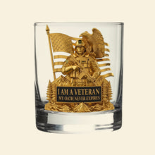Load image into Gallery viewer, Proud Soldier - I Am A Veteran Whiskey Glass - Personalized Gift for Veterans Whiskey Glass PopCulturePrints
