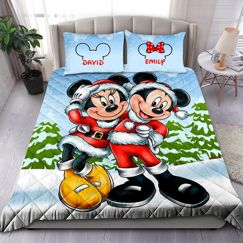 Personalized Christmas Quilt Set for Couples | Valentine's Day Gifts | Festive Gifts Blanket PopCulturePrints