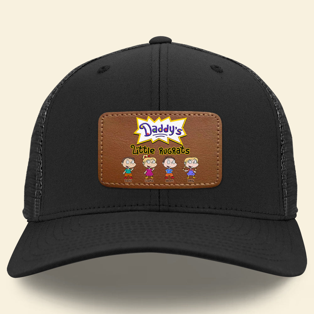 Custom Leather Patch Hat for Dad - Daddy's Little Rugrats