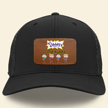 Load image into Gallery viewer, Custom Leather Patch Hat for Dad - Daddy&#39;s Little Rugrats
