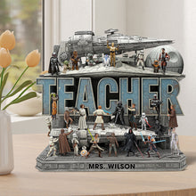 Load image into Gallery viewer, Best Teacher In The Galaxy - Personalized Teacher Acrylic Plaque Shaped Plaques PopCulturePrints
