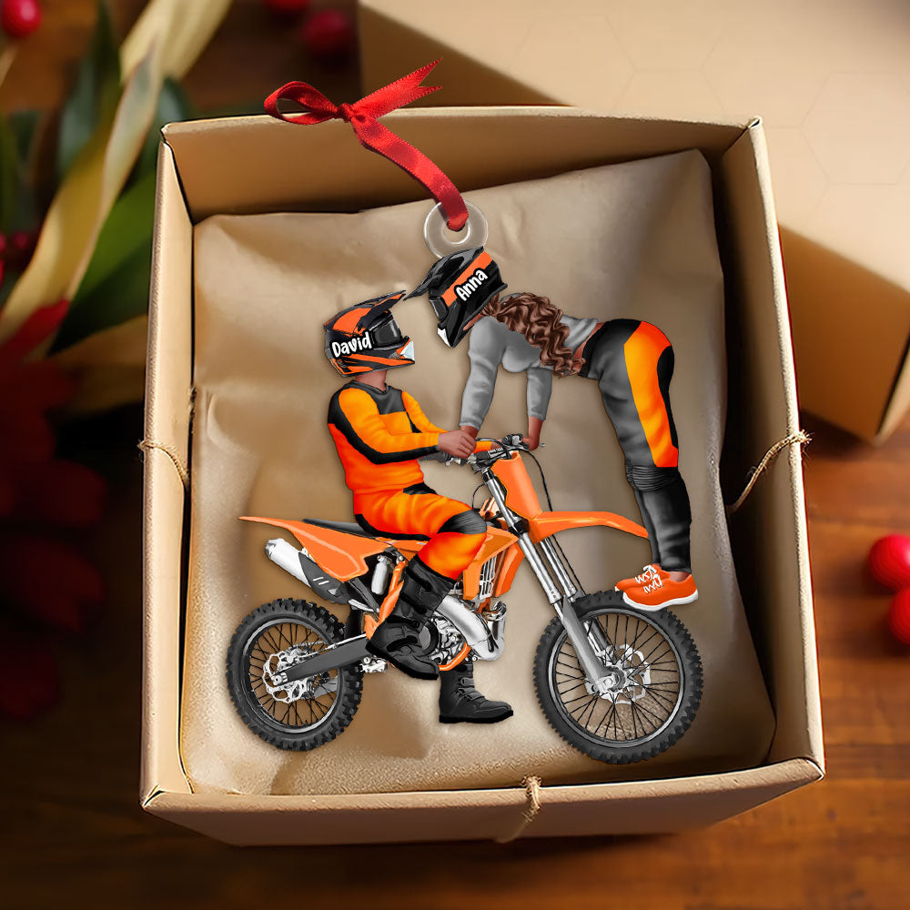 Personalized Motorcross Couple Christmas Ornament