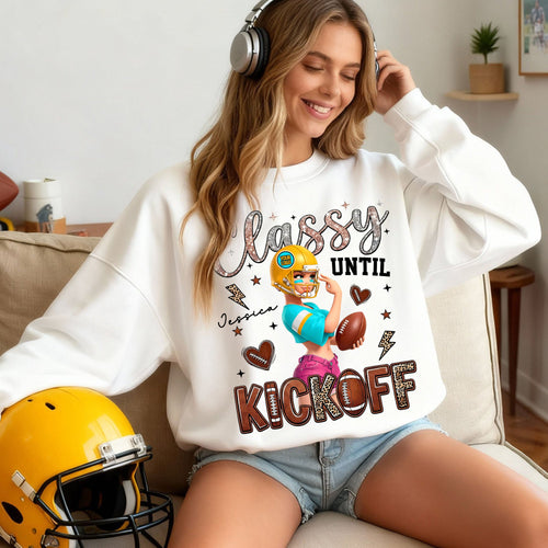 Classy Until Kickoff Shirt - Personalized Gift for Sport Lovers Shirts PopCulturePrints