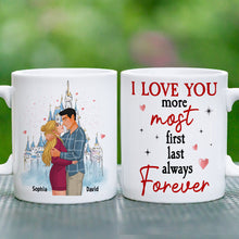 Load image into Gallery viewer, Personalized Couple Coffee Mug - I Love You More Forever Coffee Mug PopCulturePrints

