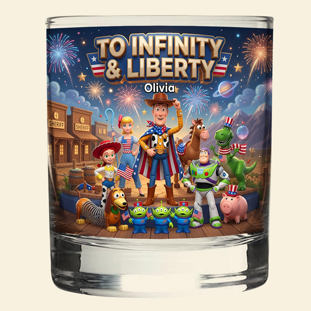 "To Infinity & Liberty" - Personalized Drinking Glass for America’s 250th Anniversary - Perfect Gift for Patriots Glass PopCulturePrints