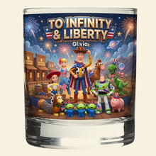 Load image into Gallery viewer, "To Infinity &amp; Liberty" - Personalized Drinking Glass for America’s 250th Anniversary - Perfect Gift for Patriots Glass PopCulturePrints
