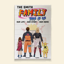 Load image into Gallery viewer, Personalized Naruto-Themed Family Canvas Print Poster &amp; Canvas PopCulturePrints
