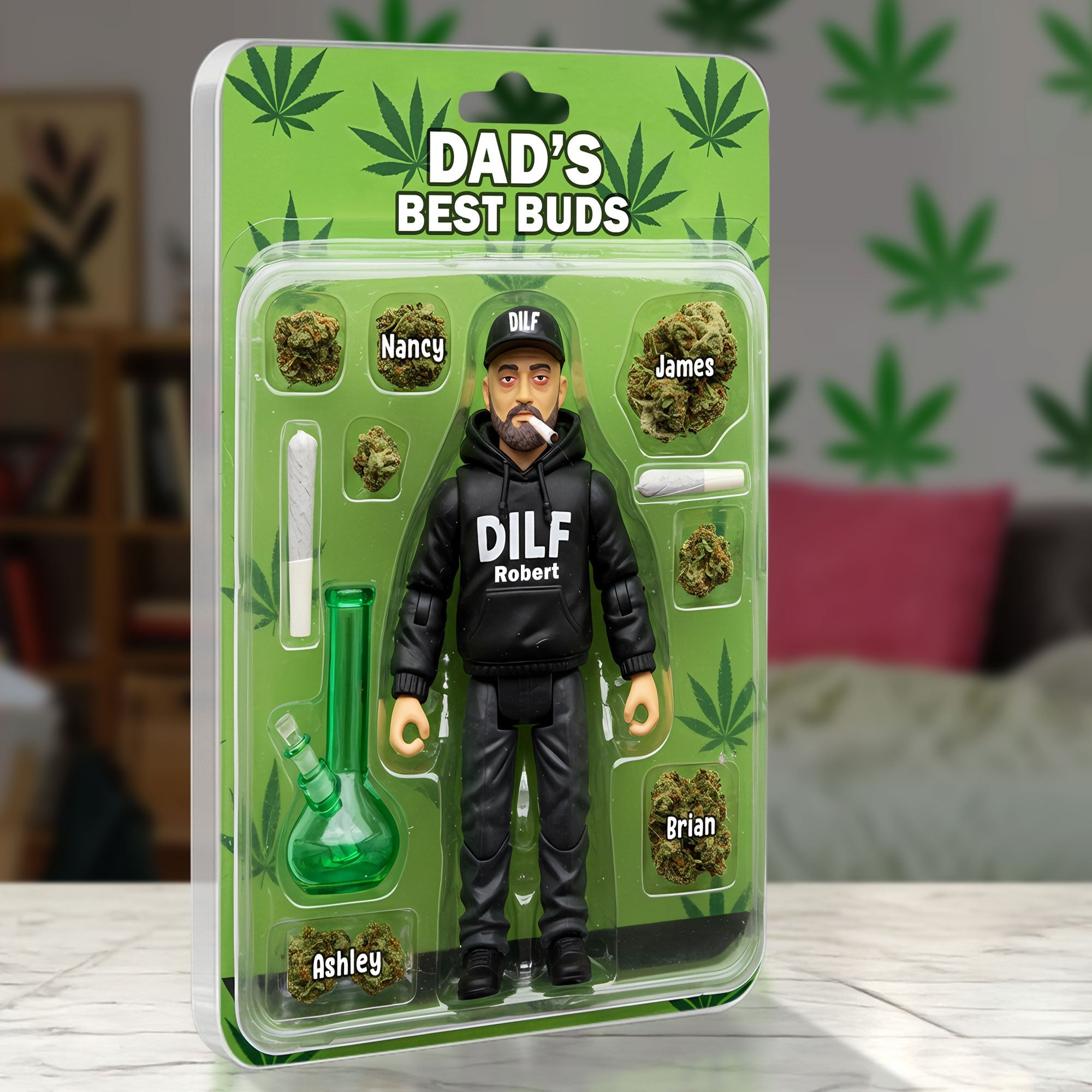 “Dad's Best Buds” - Personalized Gift for Dad, Custom Toy Figure - Unique Father's Day Gift Shaped Plaques PopCulturePrints