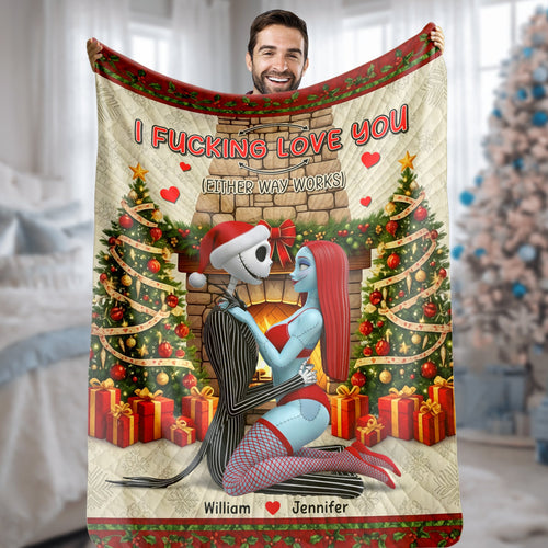 Naughty Couple Blanket - Personalized Love Gift for Christmas Blanket PopCulturePrints