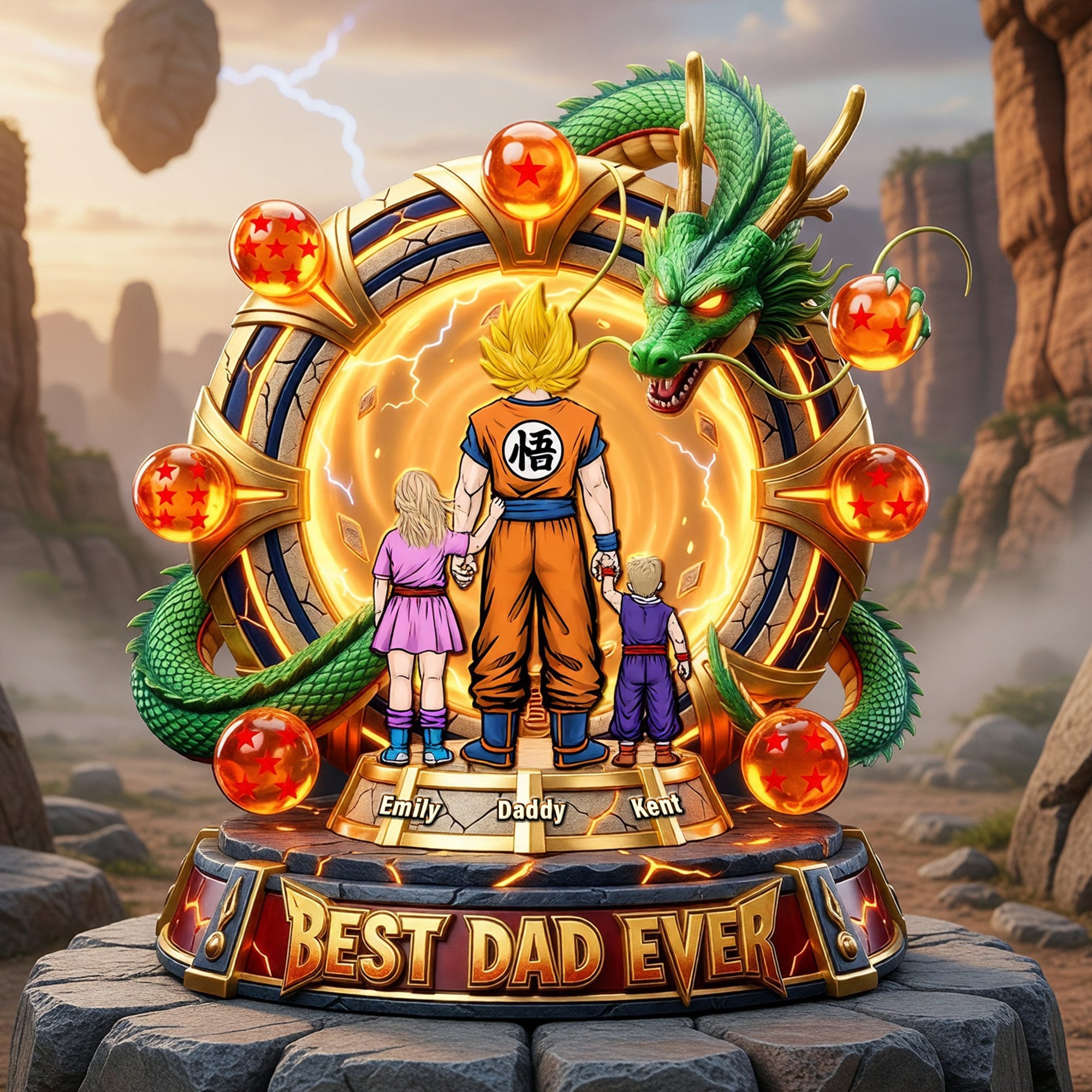 Best Dad Ever Acrylic Plaque - Personalized Gift for Dads and Grandpas Shaped Plaques PopCulturePrints