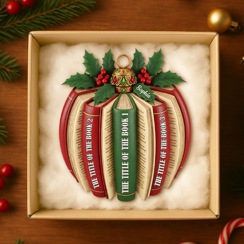 “A Book is a Dream That You Hold in Your Hand” - Personalized Christmas Ornament for Book Lovers Ornament PopCulturePrints