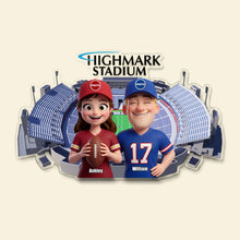 Load image into Gallery viewer, “Celebrating Love at the Stadium” - Personalized Couple Stadium Souvenir Acrylic Fridge Magnet - Gift for Couples, Sports Fans, and Special Occasions
