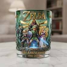 Load image into Gallery viewer, 40th Anniversary Adventure - Personalized Zelda Glass Gift
