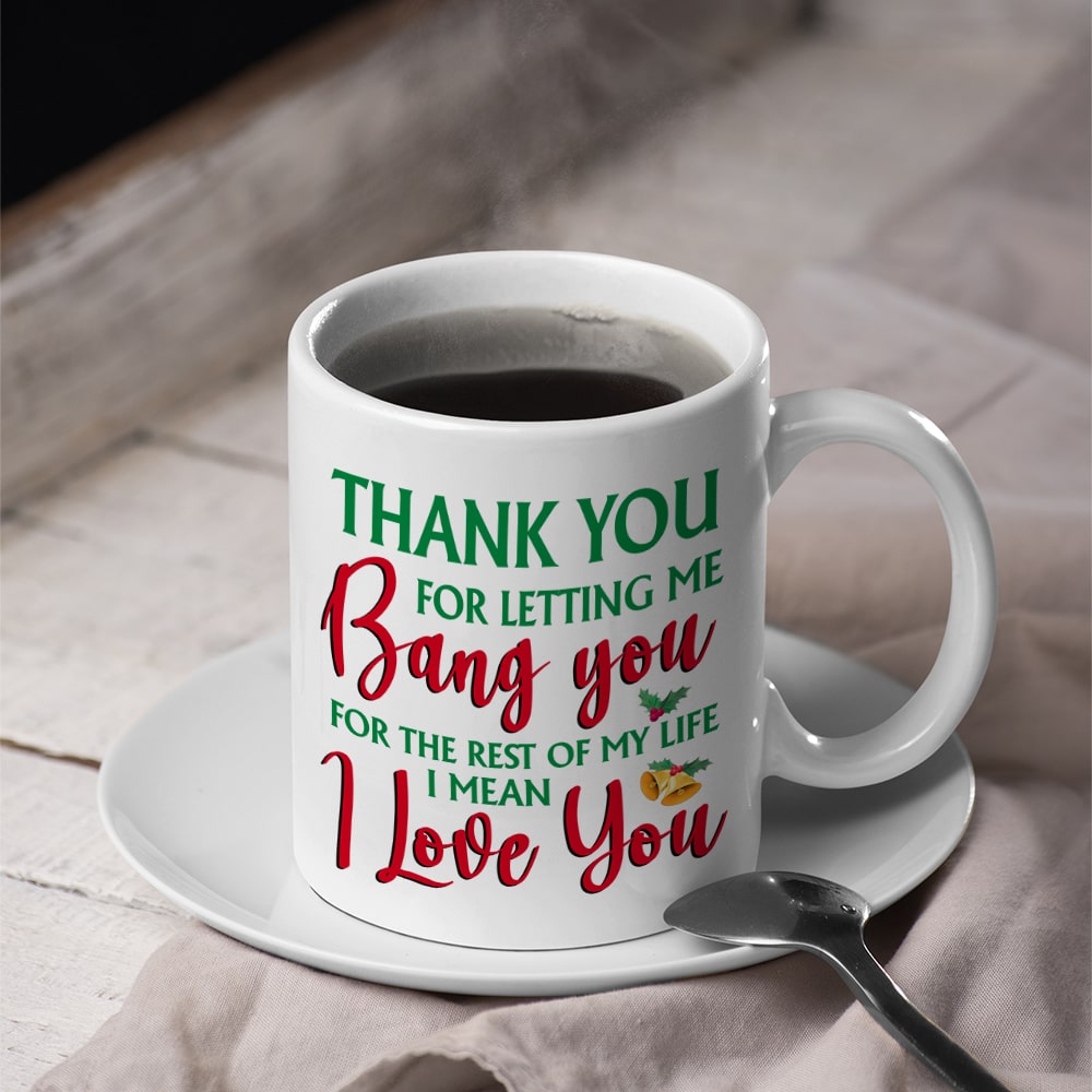 Personalized Christmas Couple Coffee Mug - I Love You Gift