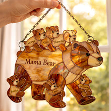 Load image into Gallery viewer, "Embrace the Love of Family" - Personalized Mama Bear Suncatcher Ornament for Mother's Day - Gift for Mom, Grandma, and Loved Ones Ornament PopCulturePrints
