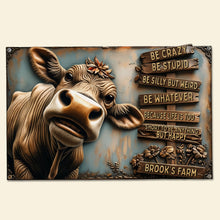 Load image into Gallery viewer, Be Crazy, Be Happy - Personalized Happy Farm Metal Sign for Farmers Metal Signs PopCulturePrints
