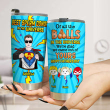 Load image into Gallery viewer, Funny Personalized Super Dad Tumbler - Father&#39;s Day Gift Tumbler Cup PopCulturePrints
