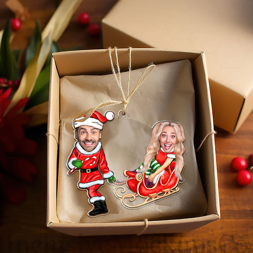 Personalized Couple Christmas Ornament - Custom Photo Design Ornament PopCulturePrints
